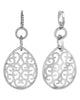 1.36CT DIAMOND 18KT WHITE GOLD 3D FILIGREE TEAR DROP LOVE KNOT HANGING EARRINGS