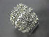 ESTATE EXTRA LARGE 2.76CT DIAMOND 14K WHITE GOLD MULTI ROW CLUSTER FUN LOVE RING