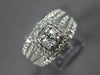 LARGE 1.75CT DIAMOND 14KT WHITE GOLD ROUND SQUARE HALO MULTI ROW ENGAGEMENT RING