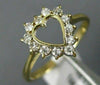 ESTATE .24CT DIAMOND 14KT YELLOW GOLD 3D CLASSIC OPEN HEART LOVE RING #24492