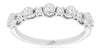 ESTATE .33CT DIAMOND 14KT WHITE GOLD ROUND BEZEL & PRONG ETOILE ANNIVERSARY RING