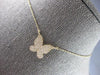ESTATE .21CT DIAMOND 14KT YELLOW GOLD 3D CLASSIC BUTTERFLY LOVE NECKLACE