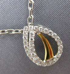 ESTATE .19CT DIAMOND 18KT 2 TONE GOLD 3D TEAR DROP LOVE KNOT FUN PENDANT