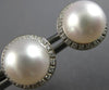 ESTATE .10CT DIAMOND & AAA SOUTH SEA PEARL 14KT WHITE GOLD HALO 3D STUD EARRINGS