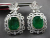 GIA EXTRA LARGE 14.61CT DIAMOND & AAA EMERALD 18K TWO TONE GOLD CLIP ON EARRINGS