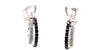 ESTATE .70CT WHITE & BLACK DIAMOND 18K WHITE GOLD UMBRELLA HOOP HANGING EARRINGS