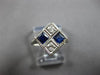 ANTIQUE .50CT OLD MINE DIAMOND & AAA SAPPHIRE 18K WHITE GOLD ART DECO RING 27773