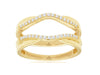 0.20CT DIAMOND 14KT YELLOW GOLD 3D CLASSIC V INSERT WEDDING ANNIVERSARY RING