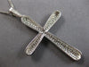 ESTATE EXTRA LARGE .65CT DIAMOND 14KT WHITE GOLD PAVE CROSS FLOATING PENDANT