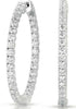 ESTATE 3.37CT DIAMOND 14KT WHITE GOLD CLASSIC INSIDE OUT HOOP HANGING EARRINGS