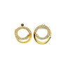ESTATE .33CT DIAMOND 18KT YELLOW GOLD 3D CLASSIC CIRCULAR SWIRL STUD EARRINGS