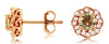 .90CT DIAMOND & AAA MORGANITE 14KT ROSE GOLD 3D FLOWER FILIGREE STUD EARRINGS
