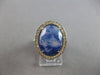 4.14CT DIAMOND & AAA SLICED SAPPHIRE 14KT WHITE GOLD OVAL & ROUND FILIGREE RING
