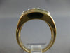 ESTATE .75CT DIAMOND 14KT 2 TONE GOLD THREE STONE MATTE & SHINY MENS RING #27728
