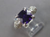 1.52CT DIAMOND & AAA AMETHYST 14KT WHITE GOLD 3D CUSHION & ROUND ENGAGEMENT RING