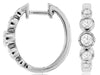 .52CT DIAMOND 14KT WHITE GOLD CLASSIC 5 STONE BEZEL GRADUATING HUGGIE EARRINGS