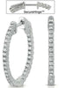 ESTATE .72CT DIAMOND 14KT WHITE GOLD 3D CLASSC INSIDE OUT HOOP HANGING EARRINGS