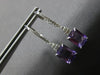 ESTATE 3.17CT DIAMOND & AAA AMETHYST 14KT WHITE GOLD LEVERBACK HANGING EARRINGS