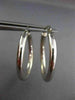 ESTATE LARGE 14KT WHITE GOLD 3D CLASSIC SHINY HANGING HOOP EARRINGS 3mm #25677
