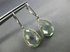 6.0CT AAA GREEN AMETHYST 14KT WHITE GOLD PEAR SHAPE LEVER BACK HANGING EARRINGS