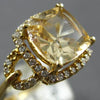 2.25CT DIAMOND & AAA YELLOW TOPAZ 14KT YELLOW GOLD CUSHION & ROUND HALO FUN RING
