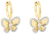 ESTATE .40CT DIAMOND 14KT YELLOW GOLD 3D CLASSIC BUTTERFLY FUN HANGING EARRINGS