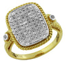 .58CT DIAMOND 14KT YELLOW GOLD 3D CLASSIC MULTI ROW RECTANGULAR ROPE ETOILE RING