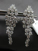 LARGE 2.85CT DIAMOND 18KT WHITE GOLD 3D ROUND CLUSTER FUN HANGING EARRINGS