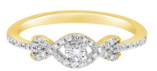 .28CT DIAMOND 14KT YELLOW GOLD 3D CLASSIC SOLITAIRE INFINITY FRIENDSHIP RING