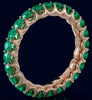 ESTATE 2.53CT AAA EMERALD 14KT ROSE GOLD 3D SHARED PRONG ETERNITY FUN LOVE RING