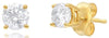 ESTATE .45CT DIAMOND 14KT YELLOW GOLD 3D CLASSIC SOLITAIRE 4 PRONG STUD EARRINGS