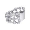ESTATE 1.06CT DIAMOND 18KT WHITE GOLD 3D BEZEL FLEXIBLE FLORAL ANNIVERSARY RING