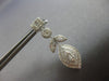 1.17CT DIAMOND 14K WHITE GOLD 3D ROUND & BAGUETTE FLOWER SQUARE HANGING EARRINGS