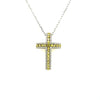 .76CT DIAMOND & AAA YELLOW SAPPHIRE 18KT WHITE GOLD 3D CROSS FLOATING PENDANT