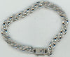 1.61CT DIAMOND 14KT WHITE GOLD 3D CLASSIC BY THE YARD OVAL LINK TENNIS BRACELET
