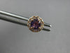 .68CT DIAMOND & AAA AMETHYST 14KT ROSE GOLD 3D ROUND HALO FLOWER STUD EARRINGS