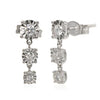ESTATE .22CT DIAMOND 18K WHITE GOLD PAST PRESENT FUTURE JOURNEY HANGING EARRINGS