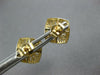 LARGE 1.36CT DIAMOND 14KT YELLOW GOLD 3D ROUND & BAGUETTE FLOWER STUD EARRINGS