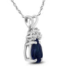 .80CT DIAMOND & AAA SAPPHIRE 14KT WHITE GOLD PEAR SHAPE & ROUND FLOATING PENDANT