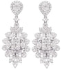 EXTRA LARGE 12.03CT DIAMOND 18KT WHITE GOLD 3D MULTI SHAPE CHANDELIER EARRINGS