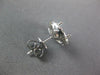 LARGE .74CT DIAMOND 18K WHITE GOLD CLASSIC 4 PRONG HALO SEMI MOUNT STUD EARRINGS