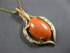 LARGE .12CT DIAMOND & AAA CORAL 14KT YELLOW GOLD OVAL & ROUND TEAR DROP PENDANT
