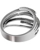 WIDE .53CT DIAMOND 18K WHITE GOLD MULTI ROW CRISS CROSS WEDDING ANNIVERSARY RING