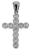 ESTATE .91CT DIAMOND 14KT WHITE GOLD 3D CLASSIC BEZEL CROSS FLOATING PENDANT