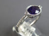 1.28CT DIAMOND & AAA AMETHYST 14KT WHITE GOLD 3D OVAL & ROUND FILIGREE LOVE RING