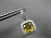 3.22CT DIAMOND & AAA CITRINE 14KT WHITE GOLD CUSHION & ROUND LEVERBACK EARRINGS