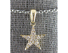 ESTATE .15CT DIAMOND 14KT YELLOW GOLD 3D CLASSIC STAR LOVE FLOATING PENDANT