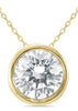.75CT DIAMOND 14KT YELLOW GOLD 3D CLASSIC ROUND SOLITAIRE BEZEL FLOATING PENDANT