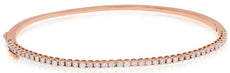 1.11CT DIAMOND 14K ROSE GOLD 3D ROUND 4 PRONG SEMI ETERNITY CUFF BANGLE BRACELET