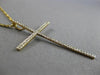 ESTATE LARGE .25CT DIAMOND 14KT YELLOW GOLD 3D CLASSIC CROSS FLOATING PENDANT